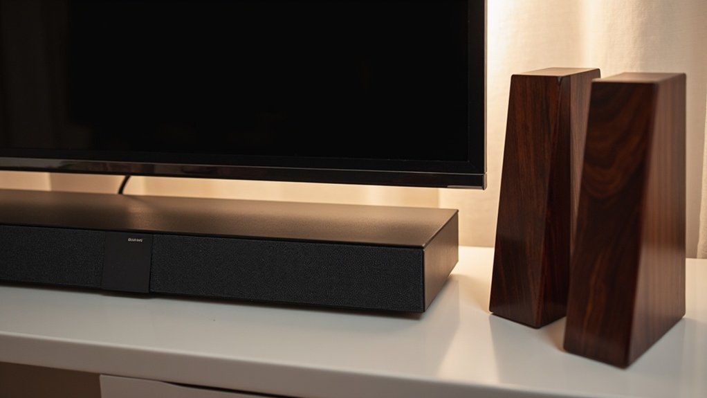 soundbar and bookshelf speakers