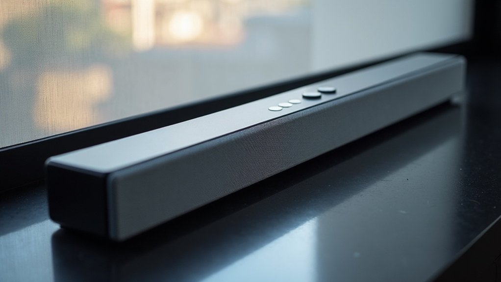 soundbar behind acoustic screen